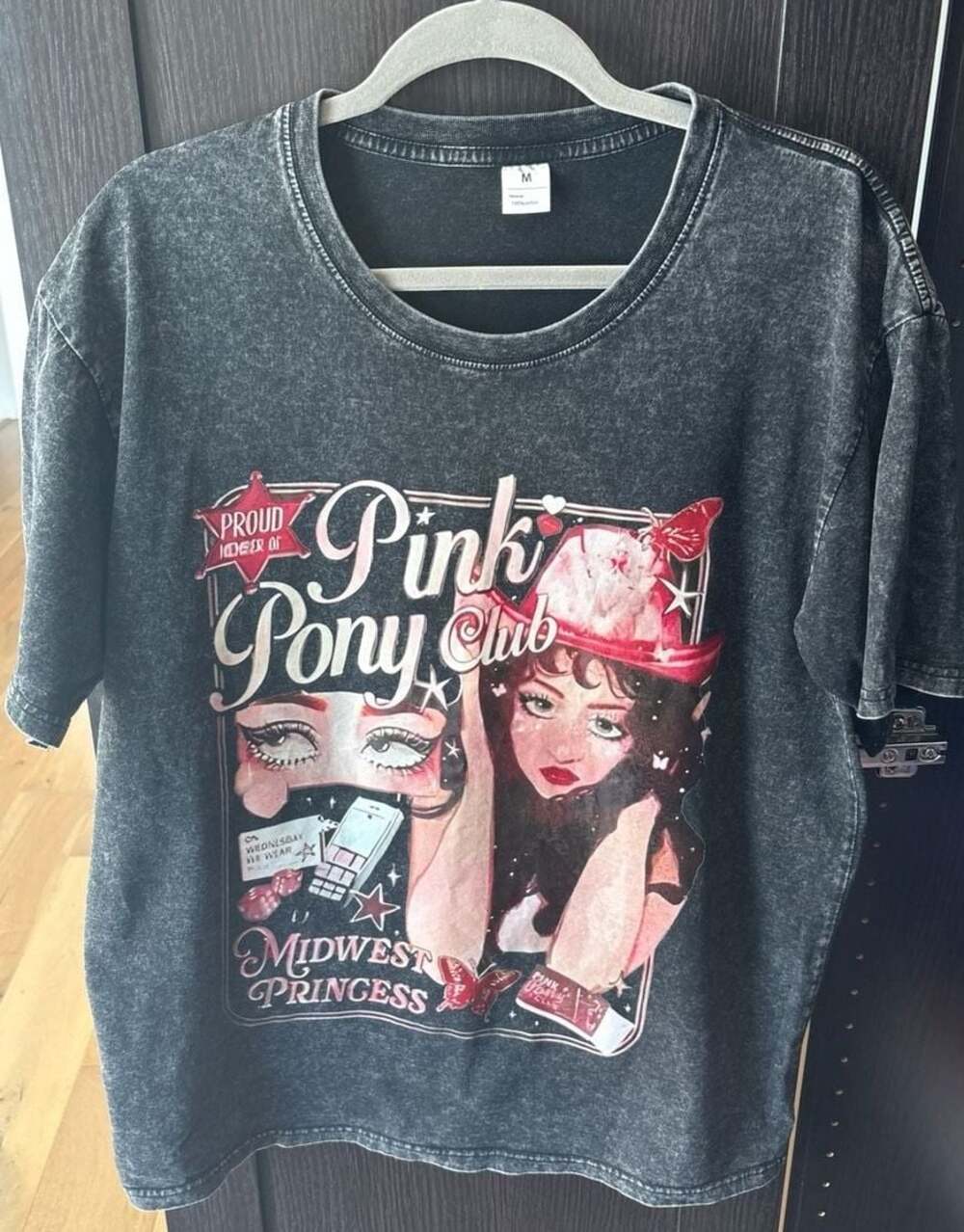 Chappell Roan Pink Pony Club Midwest Princess Acid Wash Graphic T-Shirt